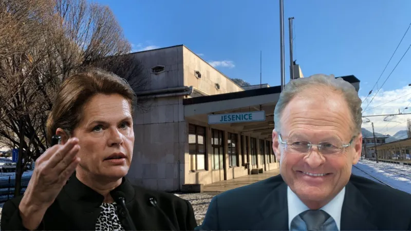 Ministrica Bratušek bi gradnjo vozlišča na Jesenicah prepustila Riku Janeza Škrabca. Foto: STA/fotomontaža Info360.si