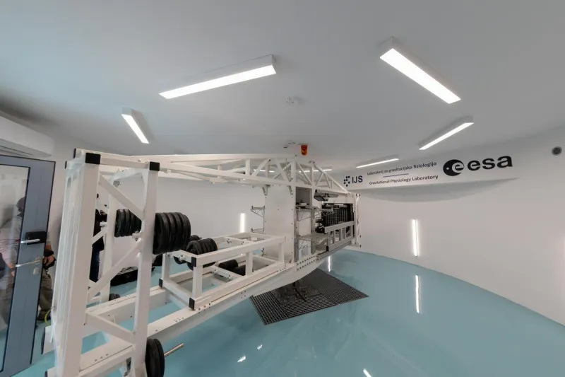 Člove&scaron;ka centrifuga v Planici. Foto: IJS/Marjan Verč