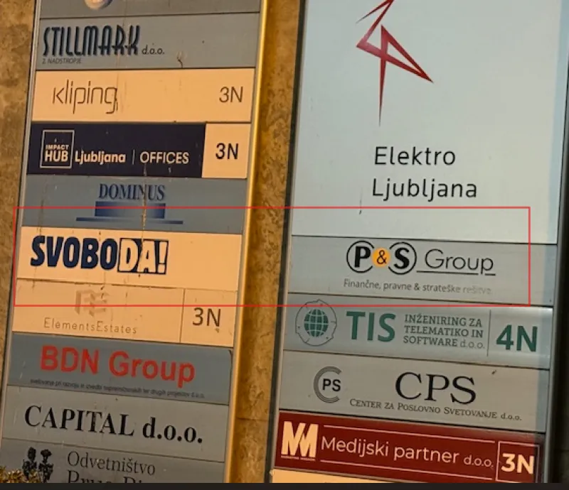 Največja politična stranka domuje na istem naslovu kot finančni svetovalec SDH; Foto: uredni&scaron;tvo