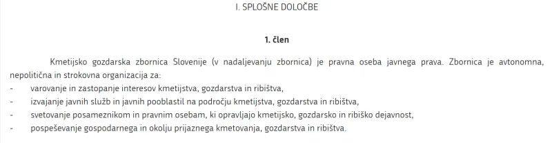 V statutu zbornice je v prvem členu zapisano, da ni politična organizacija. Foto: Info360.si
