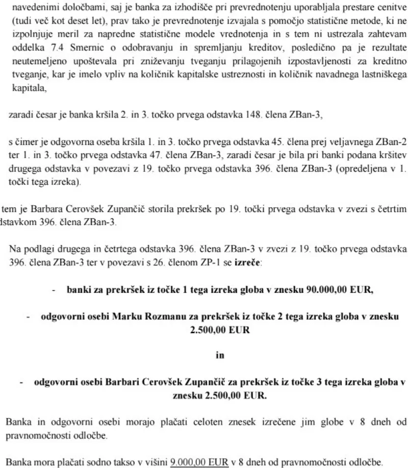 DBS je dobila najvišjo globo Banke Slovenije, kar jih pomnimo. Foto: Uredništvo