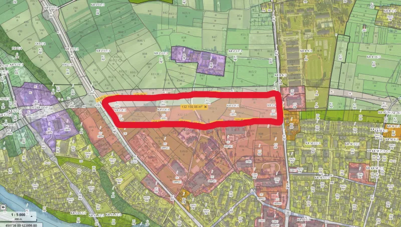 Izbrana lokacija. Vir: Občina Kranj