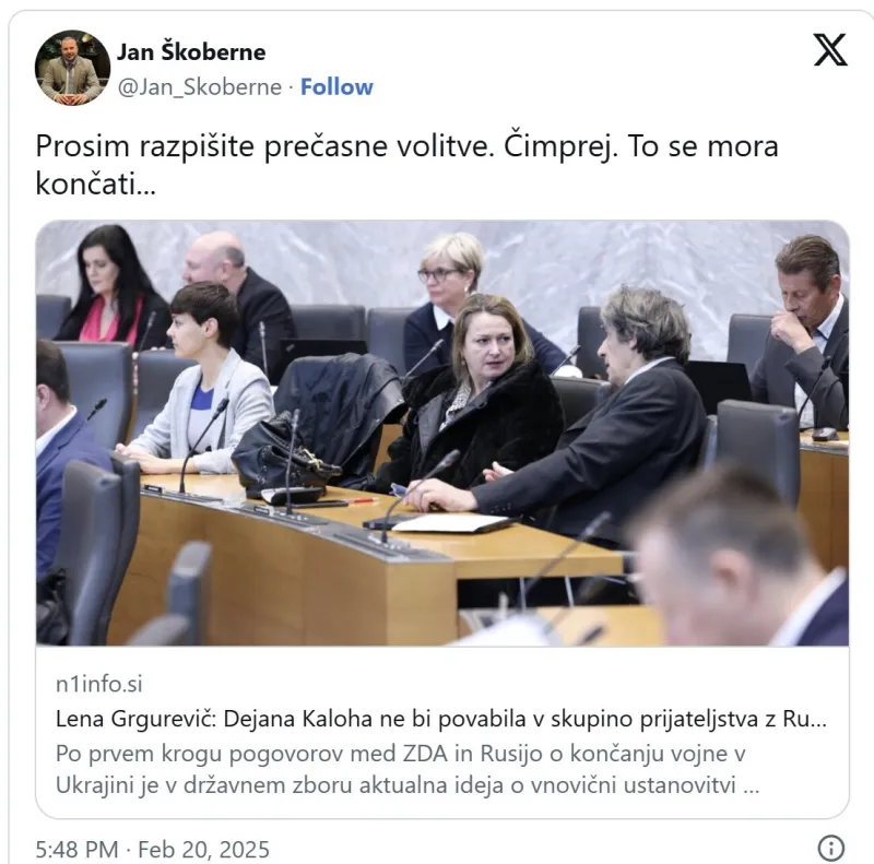 Očitno mu dogajanje v politiki ni všeč, saj tudi javno poziva k predčasnim volitvam. Foto: Uredništvo