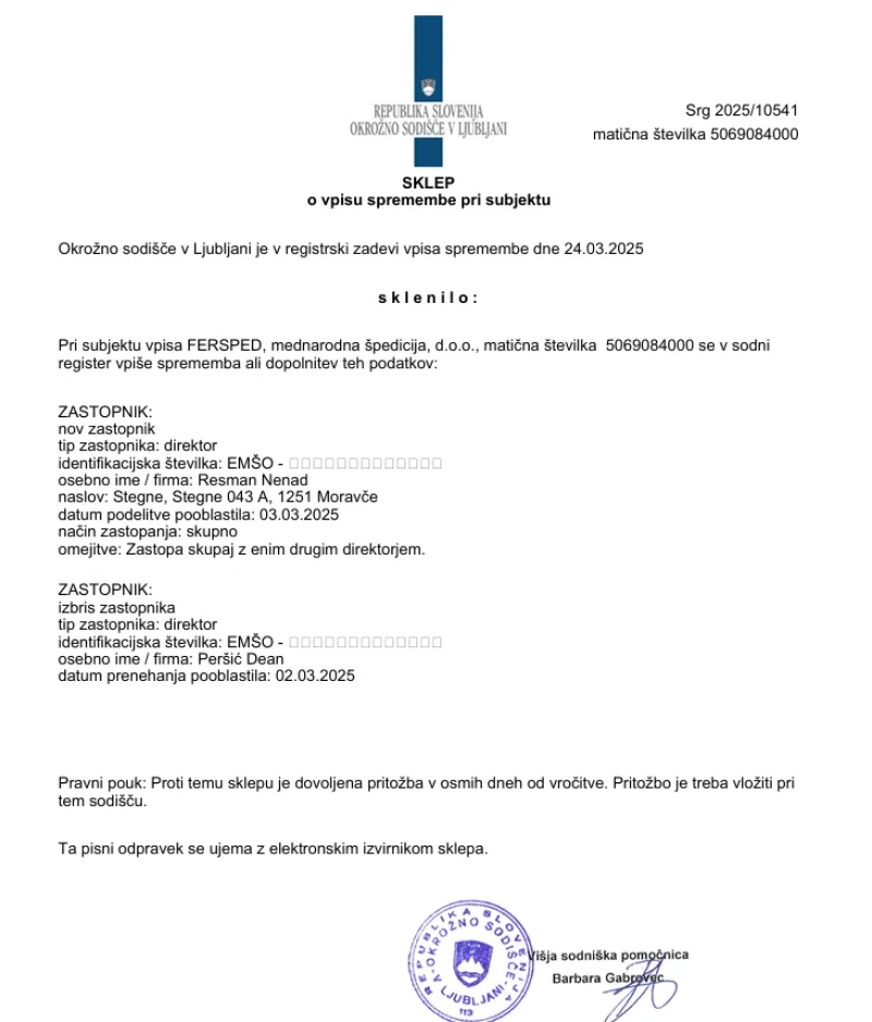 Peršić ponovno imenovanje