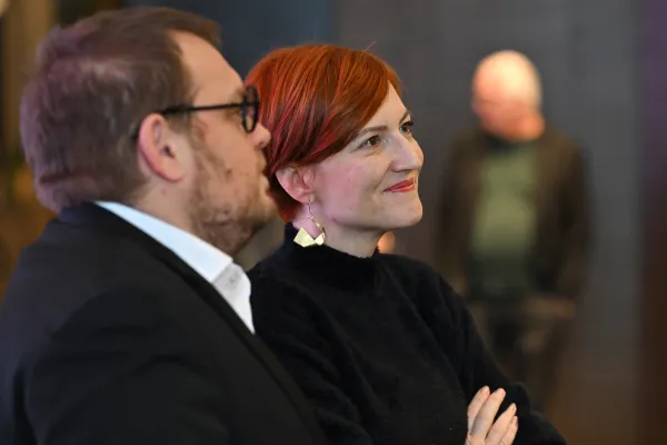 Slovenija, Ljubljana, 21.11.2025, 21. november 2025Odprtje mednarodnega kongresa dela z naslovom Razdeljeni svet, združeno delavstvo, ki ga pripravljata ministrstvi za delo, družino, socialne zadeve in enake možnosti ter za solidarno prihodnost, Luka Mesec, Simon Maljevac, Yolanda Diaz, Asta Vrečko, družba, podjetja, dogodek, posel,Foto: Žiga Živulović jr./F.A.Bobo