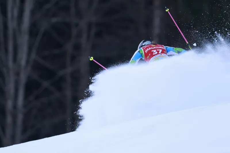 Slovenija, Podkoren, 04.01.2026, 04. januar 2026Smučarke tekmujejo na slalomu za svetovni pokal v Kranjski gori. Biv&scaron;a Zlata lisica, smučanje, slalom, &scaron;port, Nika Tom&scaron;ič SlovenijaFoto: Borut Živulović /F.A.Bobo