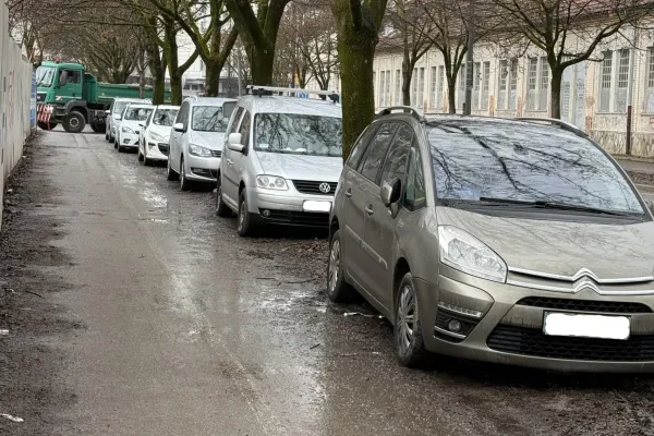 Od zelenic na Vilharjevi cesti zaradi parkiranja osebnih vozil ni ostalo kaj veliko, kolesarske steze pa so večinoma nedostopne kolesarjem.Foto: uredni&scaron;tvo