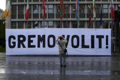 Slovenija Ljubljana 15.04.2022, 15.april 2022Petkov protest proti vladi, predvolilno soo?enje, Robert Golob, Tanja Fajon, Luka Mesec, Ljubo Jasni? politika dru?ba Glas ljudstva Rajko Stoiljkovi? Ivan Gale Jerca Kor?e Foto:Borut ?ivulovi?/Bobo