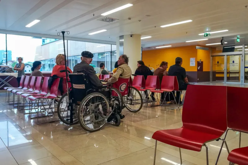 Slovenija, Ljubljana 23.05.2018, 23.maj 2018 cakalne vrste, zdravstveni dom, zdravstvo, cakalnica, druzba, cakalnica v bolnici, invalidi, pacientiFoto: Srdjan Zivulovic /BOBO