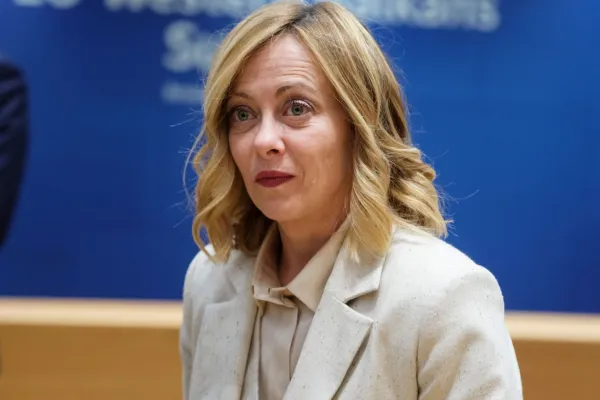 BRUSSELS, BELGIUM - DECEMBER 18: Italian Prime Minister, from the right-wing populist party Fratelli d'Italia (Brothers of Italy) Giorgia Meloni attends an EU-Western Balkans Summit meeting in the Europa, the EU Council headquarters on December 18, 2024 in Brussels, Belgium. This Summit is an opportunity to reaffirm the EU membership perspective of the Western Balkans and also the need for partners' sustained and irreversible reform achievements, underpinned by EU values and principles.(Photo by Thierry Monasse/Getty Images)