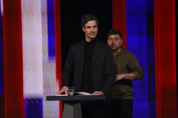 Slovenija,Ljubljana, 19.02.2026, 19. februar 2026Prvo soo?enje predsednikov strank na RTV Slovenija pred parlamentarnimi volitvami. stranke, politika, Luka Mesec, Ur?a Zgojznik, Uro? Macerl,An?e Logar, Vladimir Prebili?, Miha Kordi?,Matja? Han,Robert GolobFoto:Borut ?ivulovi? /F.A.Bobo