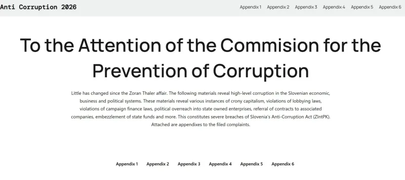 korupcija, spletna stran