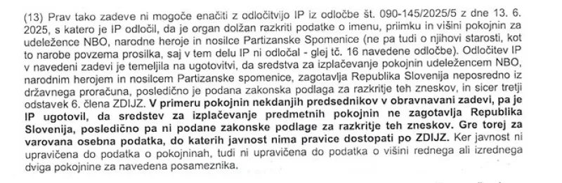 Izsek iz odločbe IP