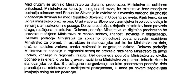 spremembe vlade, zakon