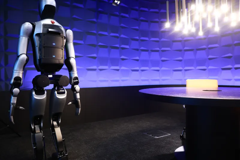 Slovenija, Ljubljana, 26.01.2026 26. januar 2026Predstavitev humanoidnega robota Ubtech Walker S2 v lasti podjetja Hiproject, tehnologija, posel,Foto: Borut Živulović/F.A.Bobo