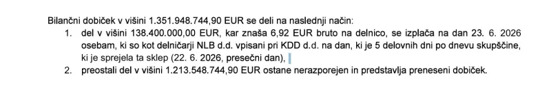 nlb, delitev dobička, letna skup&scaron;čina