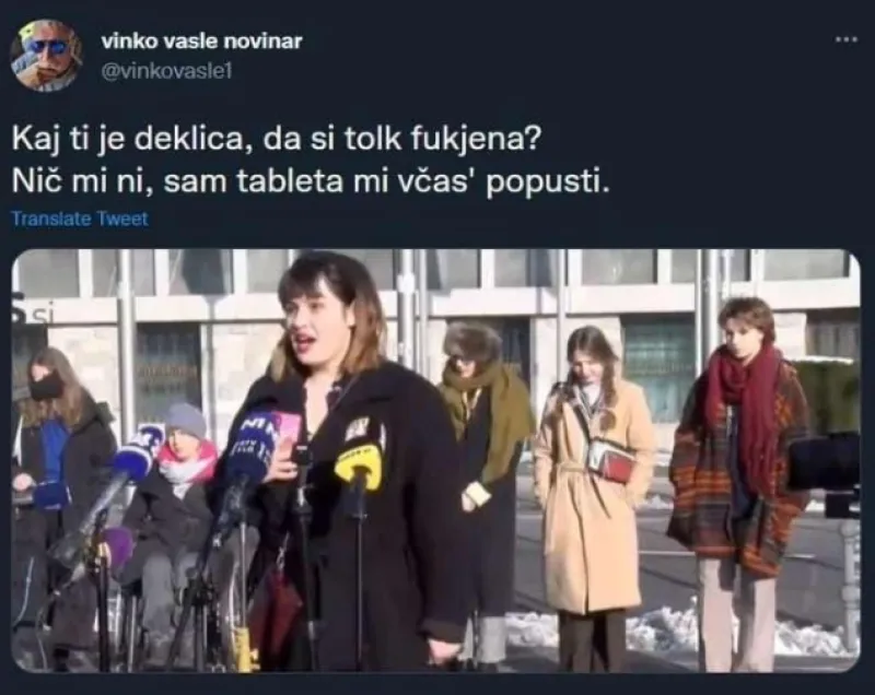 Žaljiva objava Vasleta. 
