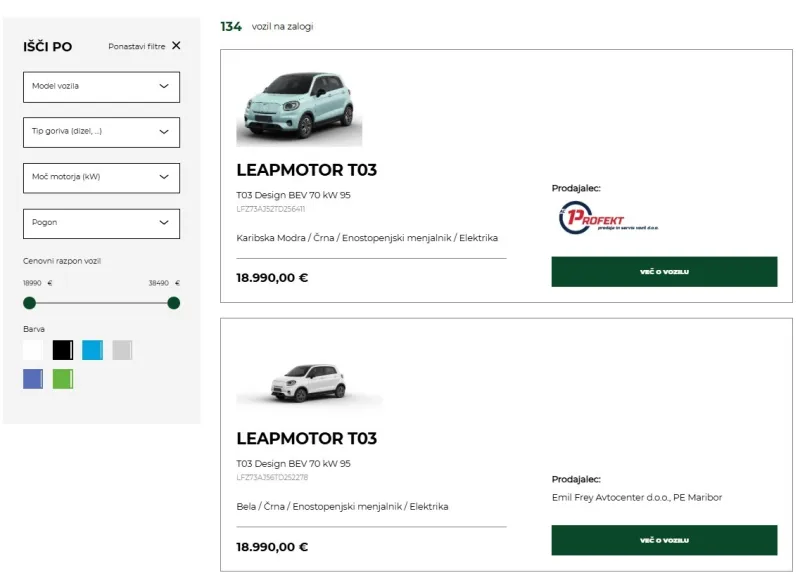 Model znamke Leapmotor, ki je med najbolj priljubljenimi. Foto: Leapmotor