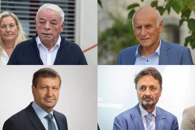 Franc Čebulj (Cerklje na Gorenjskem), Franc Mužič (Brda), Branko Kidrič (Roga&scaron;ka Slatina) in Matjaž &Scaron;vagan (Zagorje ob Savi)Foto: STA, Občina Roga&scaron;ka Slatina, Občina Brda