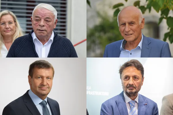 Franc Čebulj (Cerklje na Gorenjskem), Franc Mužič (Brda), Branko Kidrič (Roga&scaron;ka Slatina) in Matjaž &Scaron;vagan (Zagorje ob Savi)Foto: STA, Občina Roga&scaron;ka Slatina, Občina Brda