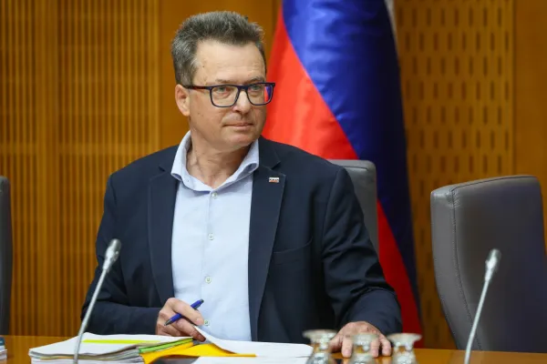 Seja skupnega odbora DZ, na kateri so obravnavali predlog zakona o interventnih ukrepih za razvoj Slovenije.Poslanec SDS in predsednik skupnega odbora Zvonko Cernac.