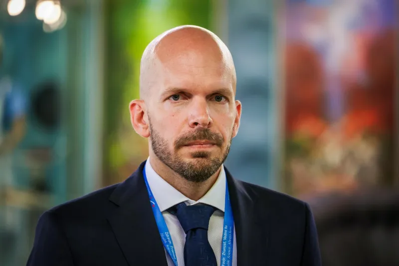 Izjava za medije v. d. generalnega direktorja UKC Ljubljana Tomaza Erjavca ob prevzemu vodenja UKC Ljubljana.Foto: STA