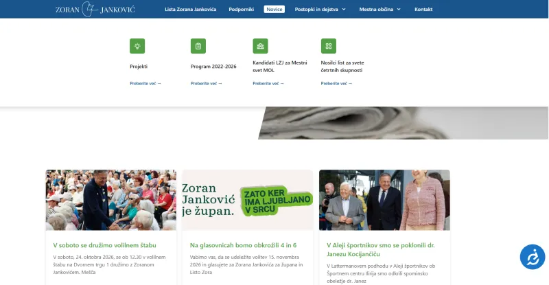 Spletna stran Zorana Jankovića. Vir: posnetek zaslona